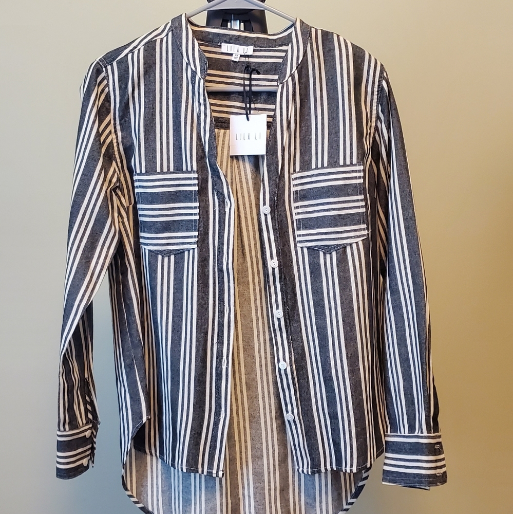 Lila Li Striped Button Up